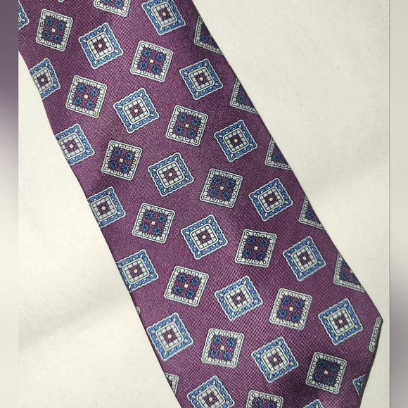 Givenchy Monsieur Silk Tie‎ Purple Silver Blue - Picture 2 of 8